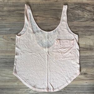 GUC - Lush Peach Hemp/Cotton Lace Detail Tank Top S
